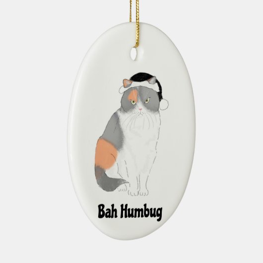 Grumpy Katie bah humbug kerstboomversiering Keramisch Ornament (Rechts)