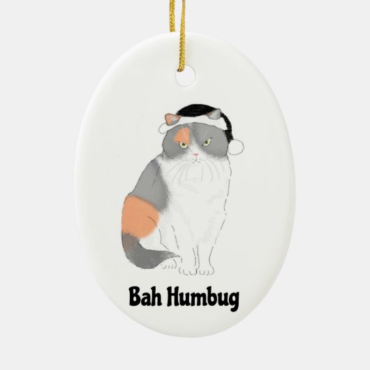 Grumpy Katie bah humbug kerstboomversiering Keramisch Ornament (Achterkant)