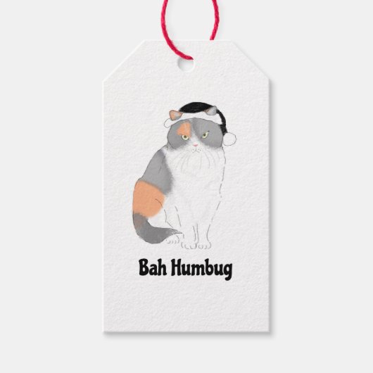 Grumpy Katie bah humbug kerstcadeau label Cadeaulabel (Voorkant)