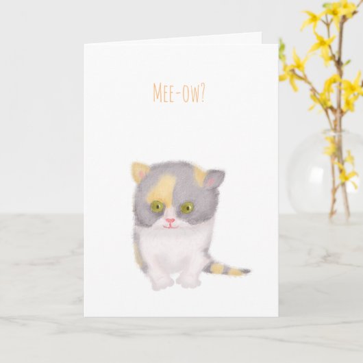 Grumpy Katie kitten krijgt een goede kaart (Gele Bloem)