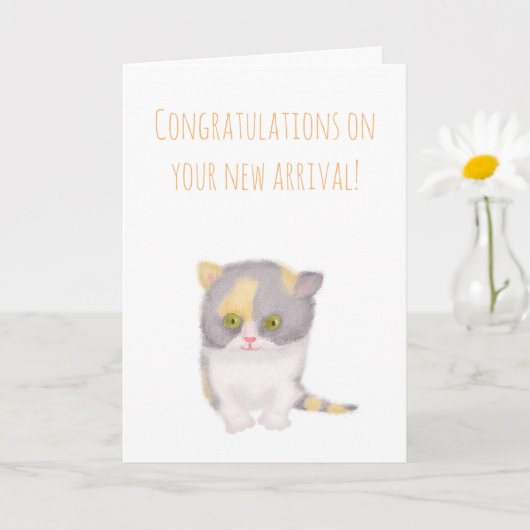 Grumpy Katie new kitten felicitcard Kaart (Kleine Plant)