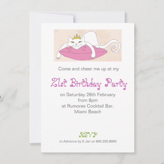 Grumpy kattenfeest Uitnodiging (Achterkant)