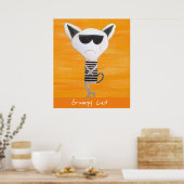 Grumpy kattenkreet met zonnebril poster (Keuken)