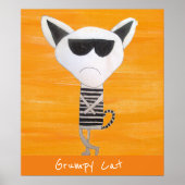 Grumpy kattenkreet met zonnebril poster (Voorkant)