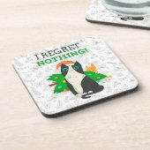 Grumpy kerstkat bier onderzetter (Linkerzijde)