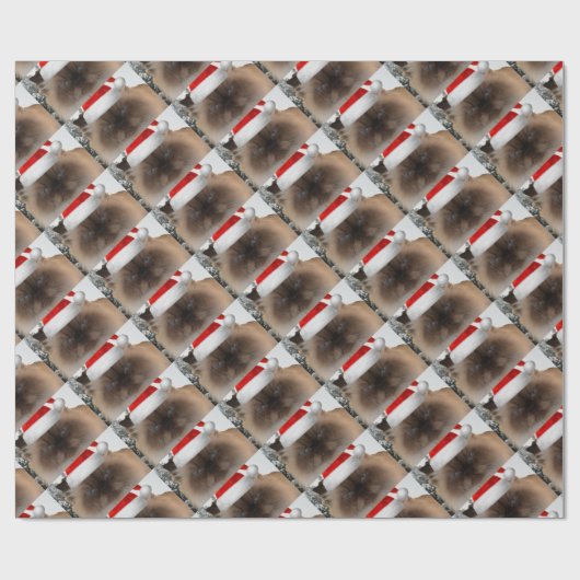 Grumpy kerstkat cadeaupapier (Vlak)