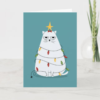 Grumpy kerstkat feestdagen kaart