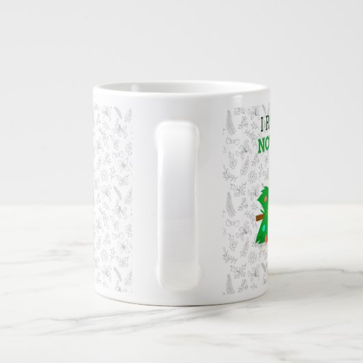 Grumpy kerstkat grote koffiekop (Achterkant)