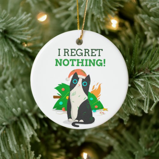 Grumpy kerstkat keramisch ornament (Boom)