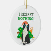 Grumpy kerstkat keramisch ornament (Rechts)