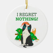 Grumpy kerstkat keramisch ornament (Voorkant)