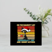 Grumpy kerstkat op de Naughty List Gold Folie Feestdagen Briefkaart (Staand Voorkant)