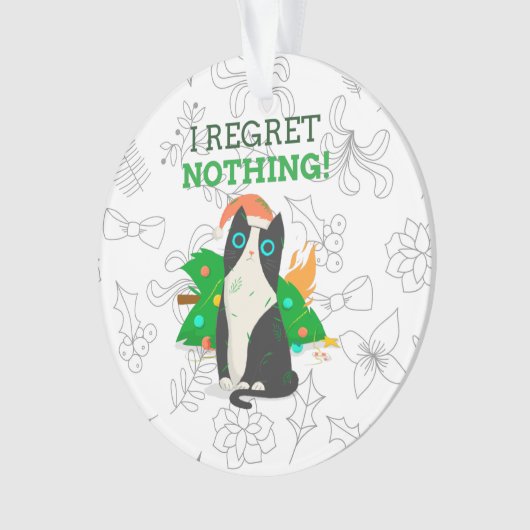 Grumpy kerstkat ornament (voorkant)