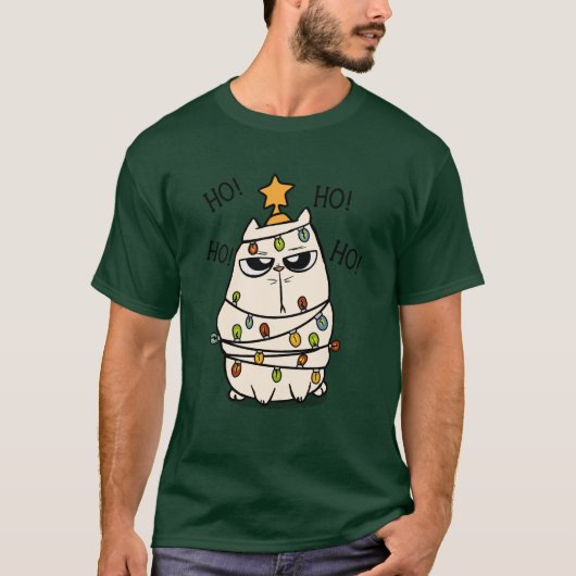 Grumpy kerstkat t-shirt (Voorkant)