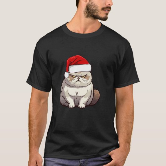 Grumpy kerstkat t-shirt (Voorkant)