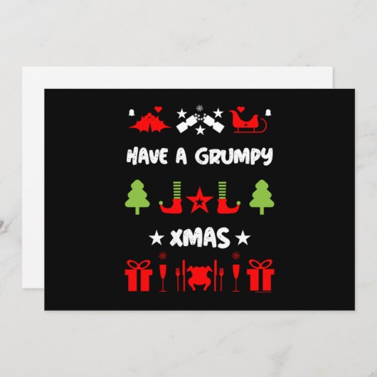 Grumpy Kerstmis Feestdagenkaart (Voorkant / Achterkant)