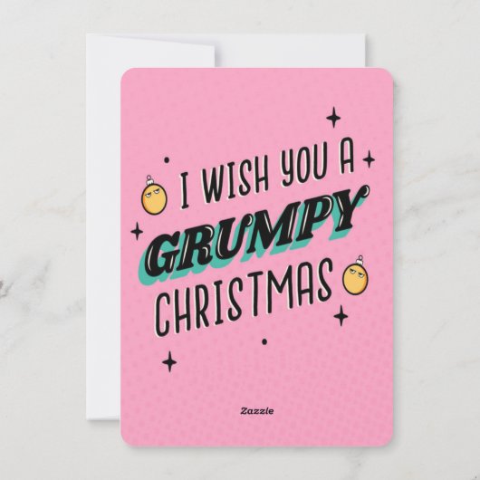 GRUMPY KERSTMIS ILLUSTRATIE ONTWERP FEESTDAGENKAART (Achterkant)