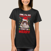 Grumpy Kerstmis met Pun Joke T-shirt (Voorkant)