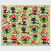 Grumpy Kitty Cat Bah Humbug Wearning Bows Cadeaupapier (Vlak)