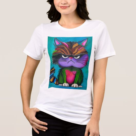 Grumpy Kitty Dames T-shirt (Voorkant)