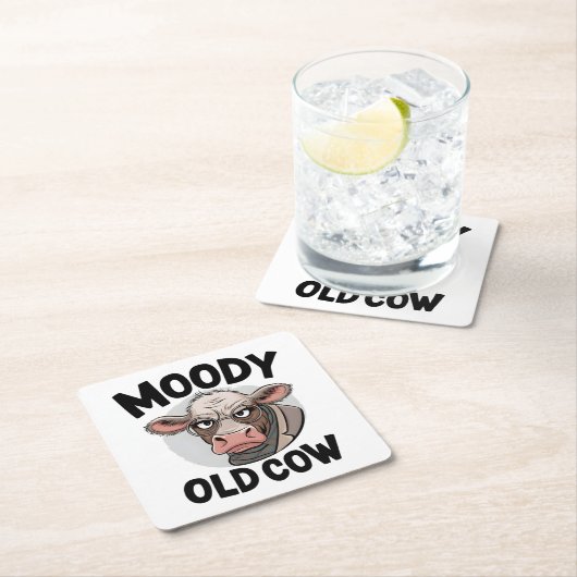 Grumpy Koe Lover Gift Sarcastische Boer Boerderij  Kartonnen Onderzetters (Insitu)