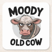 Grumpy Koe Lover Gift Sarcastische Boer Boerderij  Kartonnen Onderzetters (Voorkant)