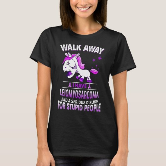 Grumpy Leiomyosarcoma Unicorn ik heb Leiomyosarcom T-shirt (Voorkant)