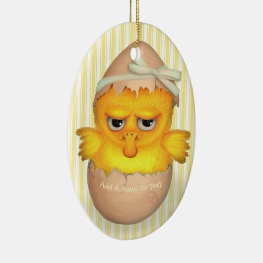 Grumpy Little Chick Keramisch Ornament (Rechts)