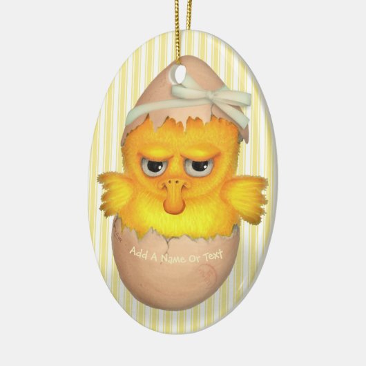 Grumpy Little Chick Keramisch Ornament (Links)