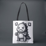 Grumpy Little Dino Tote Bag<br><div class="desc">Don't let the size fool you—this little dino has a big personality! Featuring a "grumpy but cute" cartoon dinosaur with steam coming out of its ears, this design is perfect for toddlers, teens, or anyone having one of "those" days. A fun, expressive piece for dinosaur lovers and fans of Japanese-style...</div>
