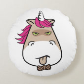 Grumpy Little Unicorn grappig Kinder Sierkussen Rond Kussen (Voorkant)