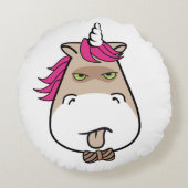 Grumpy Little Unicorn grappig Kinder Sierkussen Rond Kussen (Achterkant)