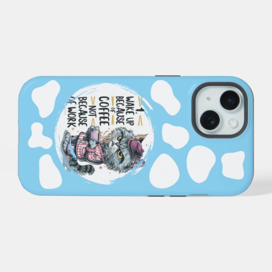 Grumpy maar Schattig - Cartoon Cat Phone Case iPhone 15 Case (Achterkant horizontaal)