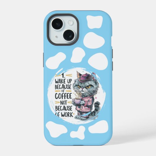 Grumpy maar Schattig - Cartoon Cat Phone Case iPhone 15 Case (Achterkant)