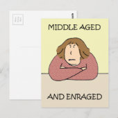 Grumpy Middle Aged Lady Cartoon Humor Briefkaart (Voorkant / Achterkant)