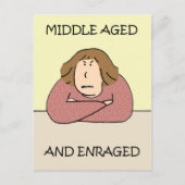 Grumpy Middle Aged Lady Cartoon Humor Briefkaart (Voorkant)