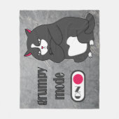 Grumpy mode on funny fat cat fleece deken (Voorkant)