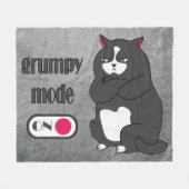 Grumpy mode on funny fat cat fleece deken (Voorkant (Horizontaal))
