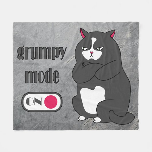 Grumpy mode on funny fat cat fleece deken (Voorkant (Horizontaal))