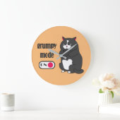 Grumpy mode on funny fat cat large clock grote klok (Huis)