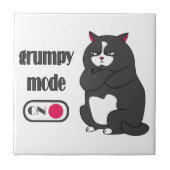 Grumpy mode on funny fat cat  tegeltje (Voorkant)