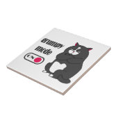 Grumpy mode on funny fat cat tegeltje (Zijkant)