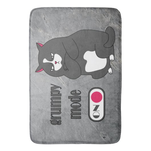 Grumpy mode op een rare vetkat badmat (Voorkant Verticaal)