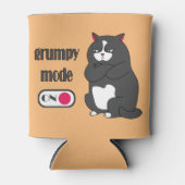 Grumpy mode op een rare vetkat blikjeskoeler (Voorkant)
