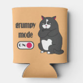 Grumpy mode op een rare vetkat blikjeskoeler (Achterkant)