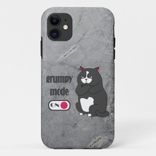 Grumpy mode op een rare vetkat Case-Mate iPhone case (Achterkant)
