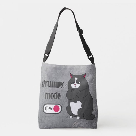 Grumpy mode op een rare vetkat crossbody tas (Achterkant)