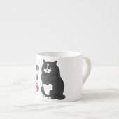 Grumpy mode op een rare vetkat espresso kop (Voorkant rechts)