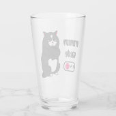 Grumpy mode op een rare vetkat glas (Achterkant)