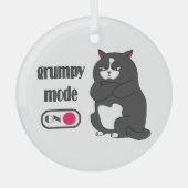 Grumpy mode op een rare vetkat glas ornament (Voorkant)
